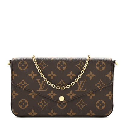 Louis Vuitton LOUIS VUITTON Monogram Pochette Felicie Chain Wallet Fuchsia 1 of 10