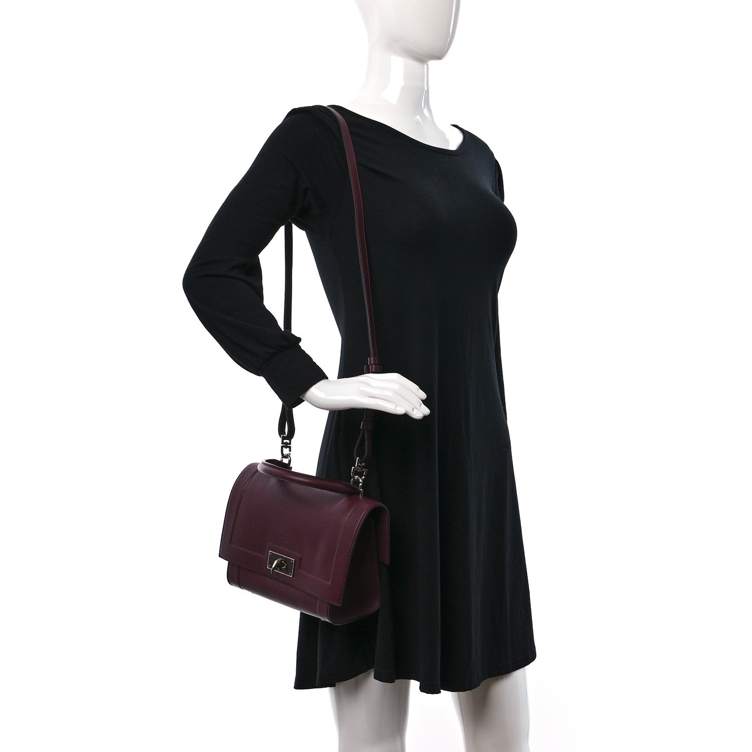 Givenchy Grained Calfskin Mini Shark Lock Oxblood Red 2 of 9