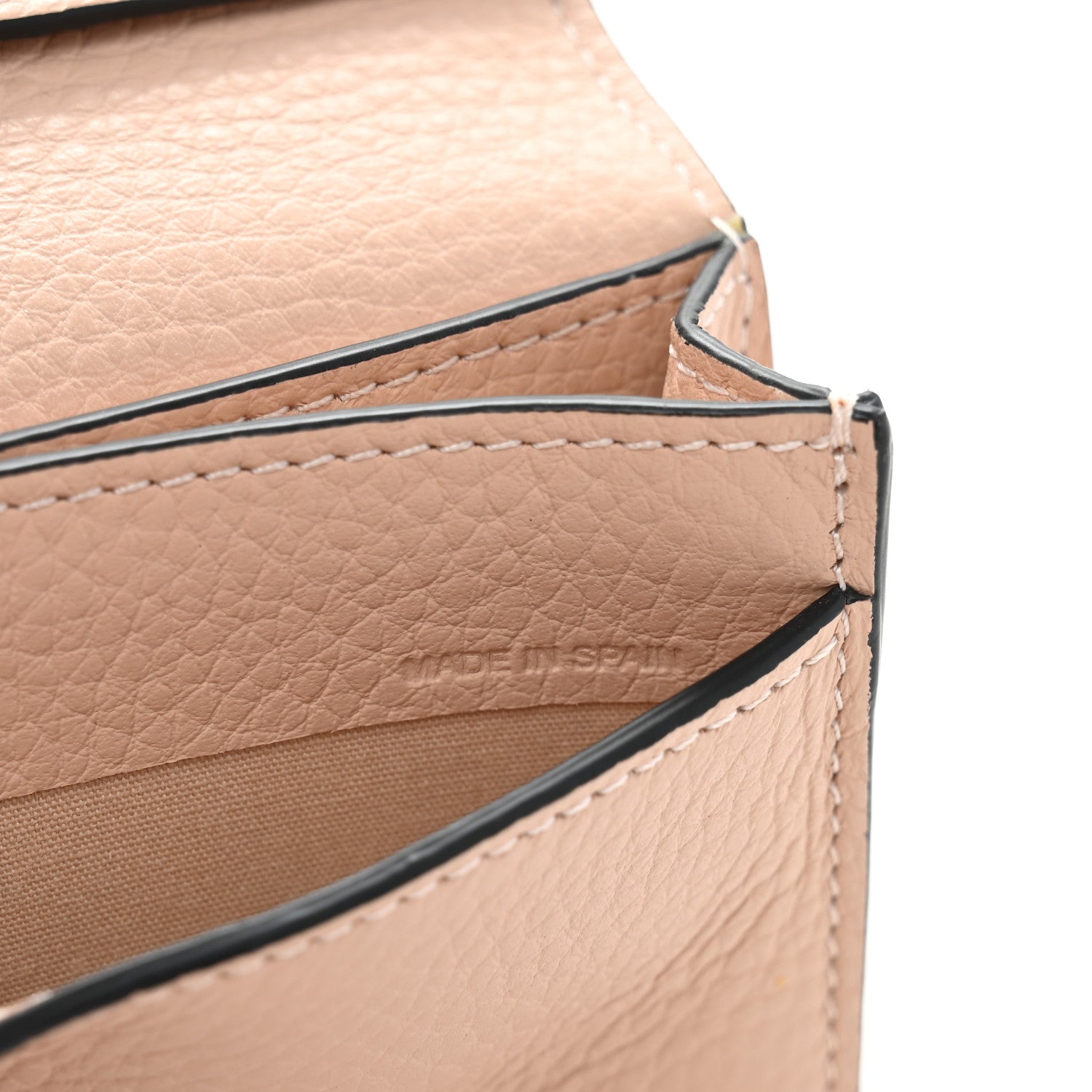 Chloe Calfskin Alphabet Card Holder Cement Pink 7 of 11