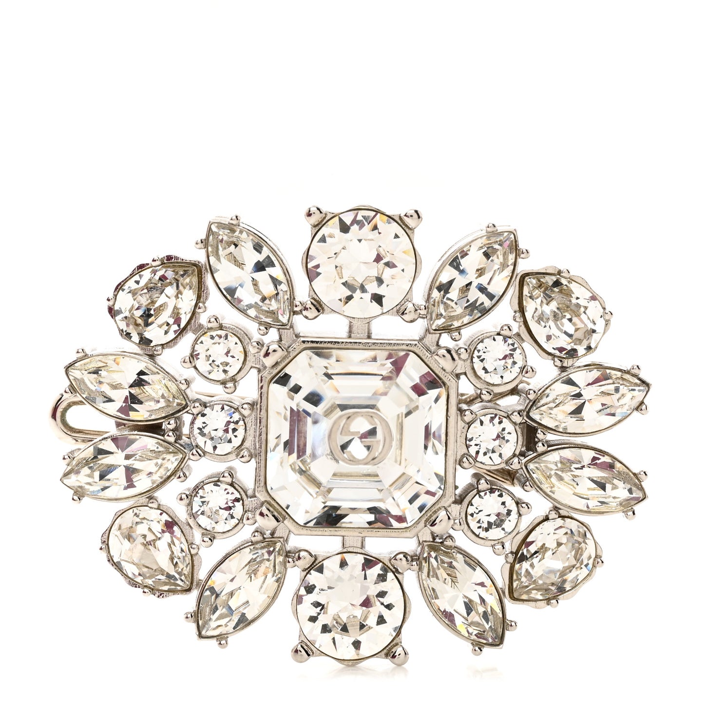 Crystal Hair Clip Silver