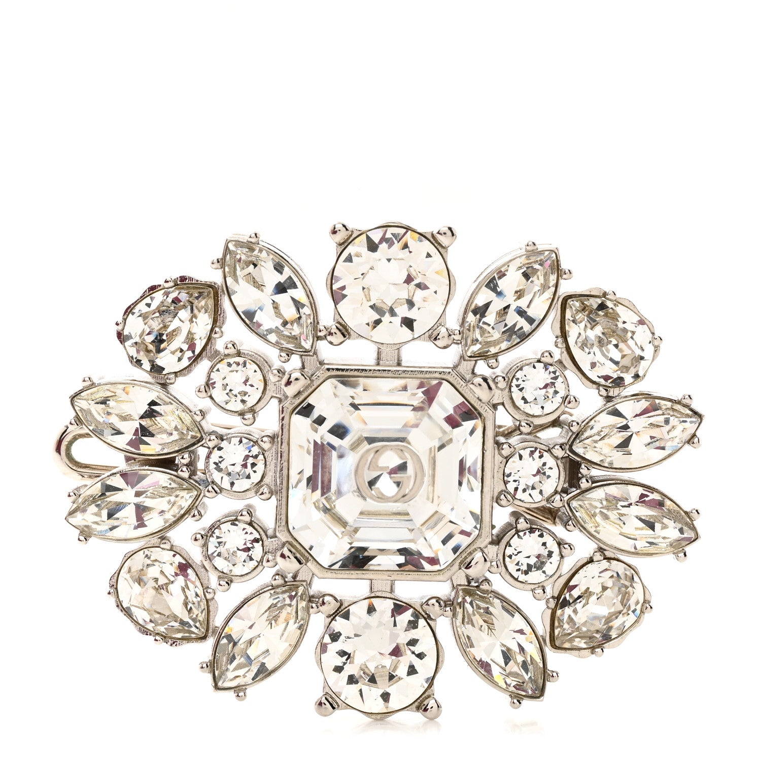 Gucci Crystal Hair Clip Silver 1 of 4