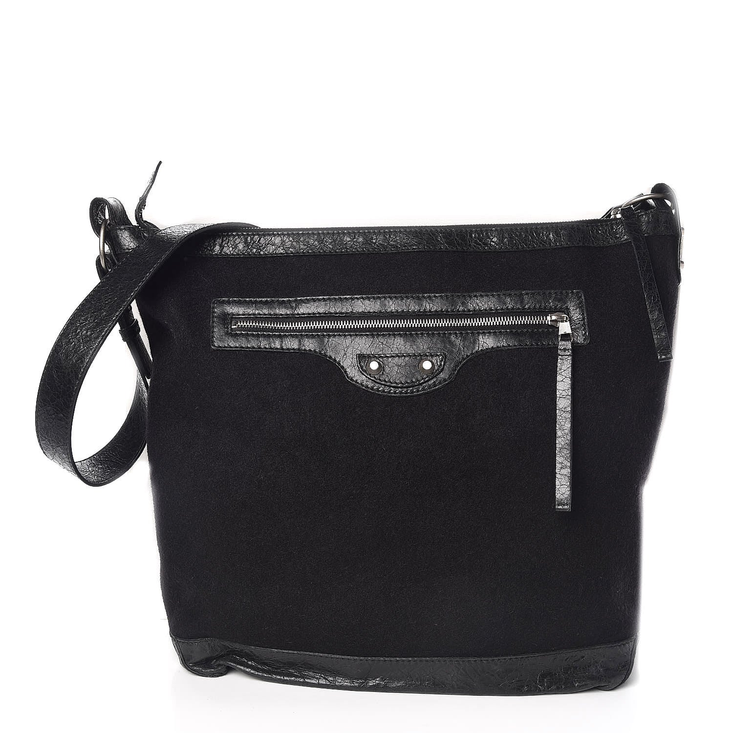 Balenciaga Agneau Wool Day Messenger Black 1 of 10