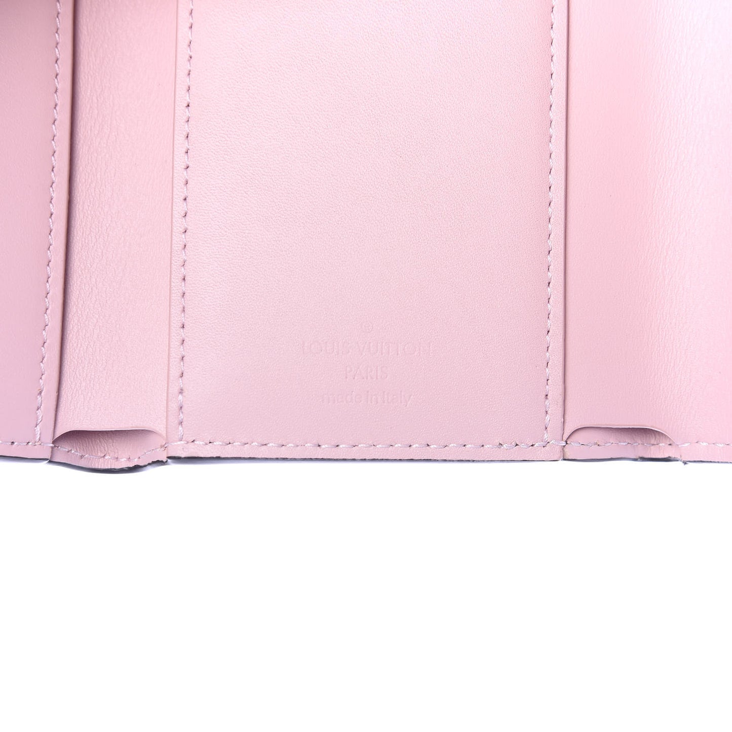 Patent Calfskin Monogram Cherrywood Compact Wallet Rose Ballerine