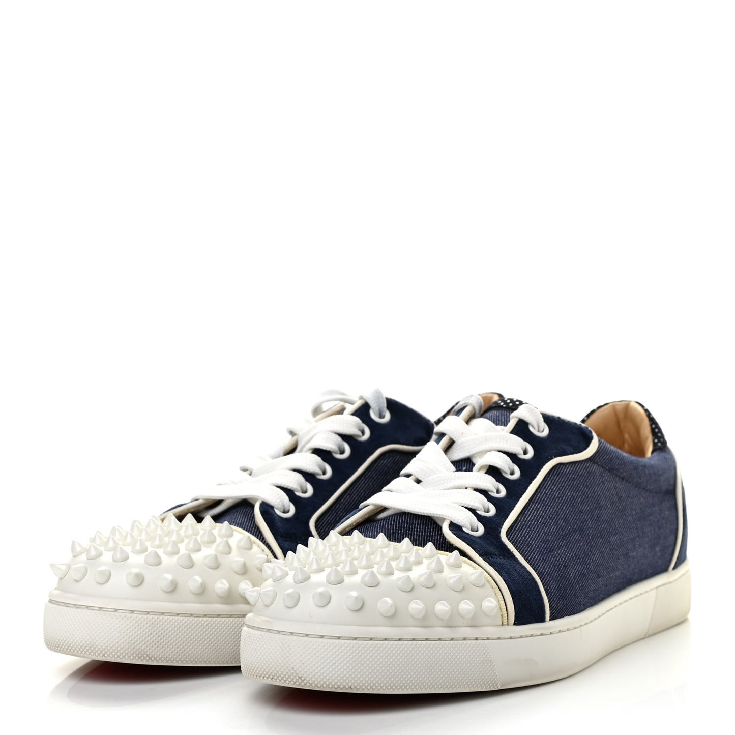 Denim Velours Spikes Vieira Flat Sneaker 40 Navy Latte
