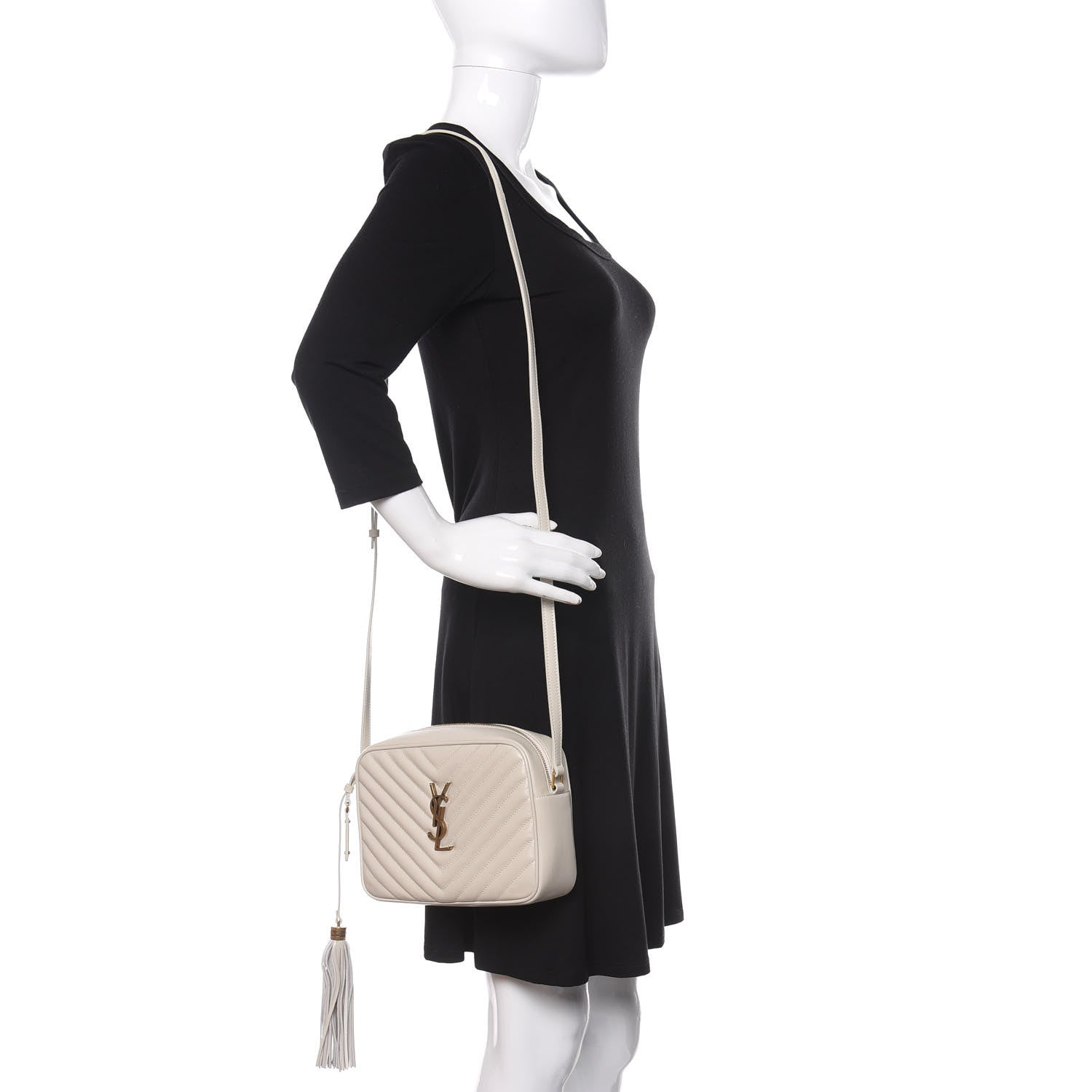 Saint Laurent Calfskin Matelasse Monogram Lou Camera Bag Crema Soft 2 of 10
