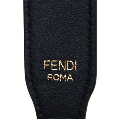 Fendi Glazed Fabric Vitello Grace F is Fendi FF 1974 Stamp Patch Grande Mon Tresor Bucket Bag Mogano Panna Black 6 of 10