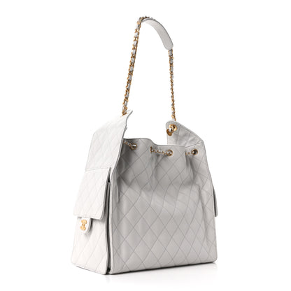 Chanel Caviar Quilted Medium Chanel 25 Handbag Light Gray 4 of 11