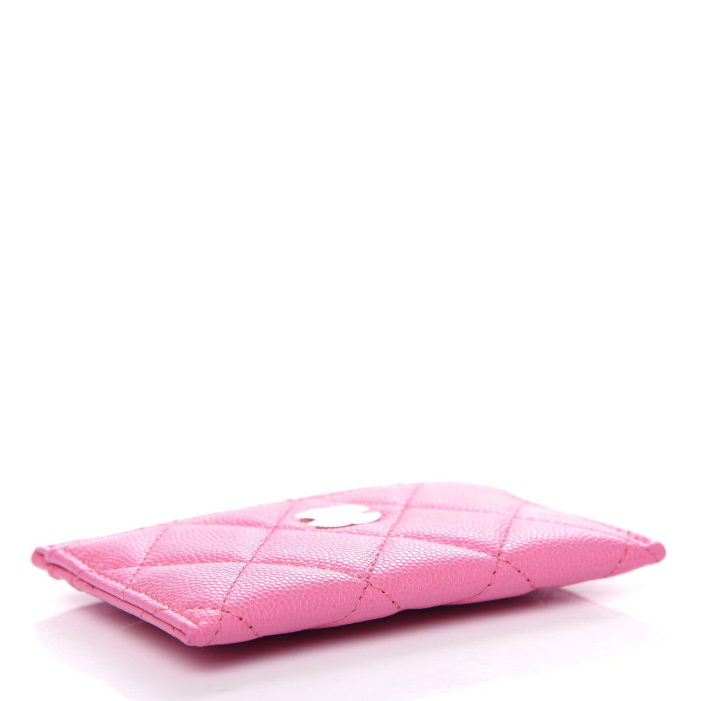 Caviar Quilted Card Holder Pink