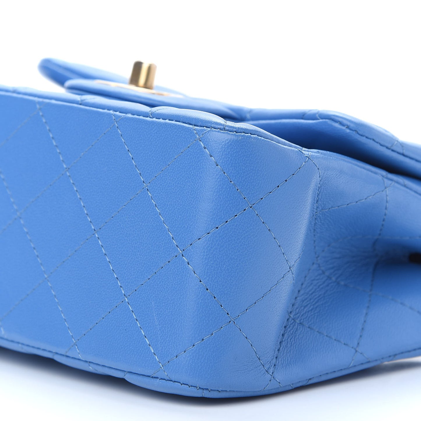 Lambskin Quilted Mini Square Flap Blue
