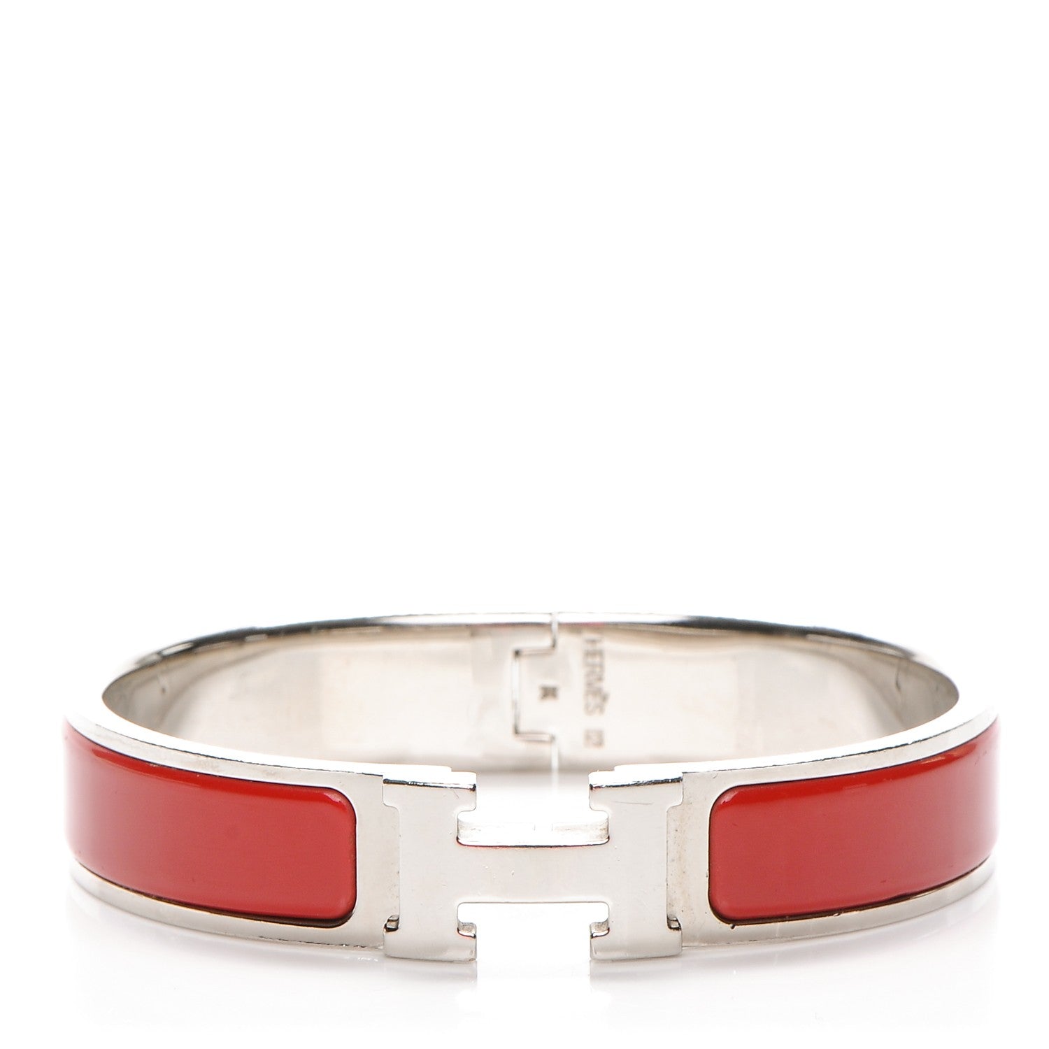Hermes Enamel Narrow Clic Clac H Bracelet PM Red 1 of 4