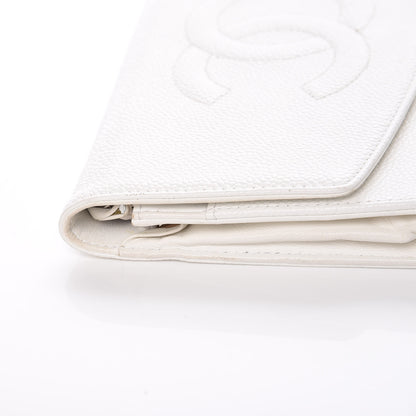 Chanel Caviar Timeless CC Wallet on Chain WOC White 15 of 18