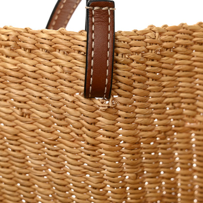 Loewe Raffia Calfskin Shell Basket Tote Natural Pecan 11 of 11