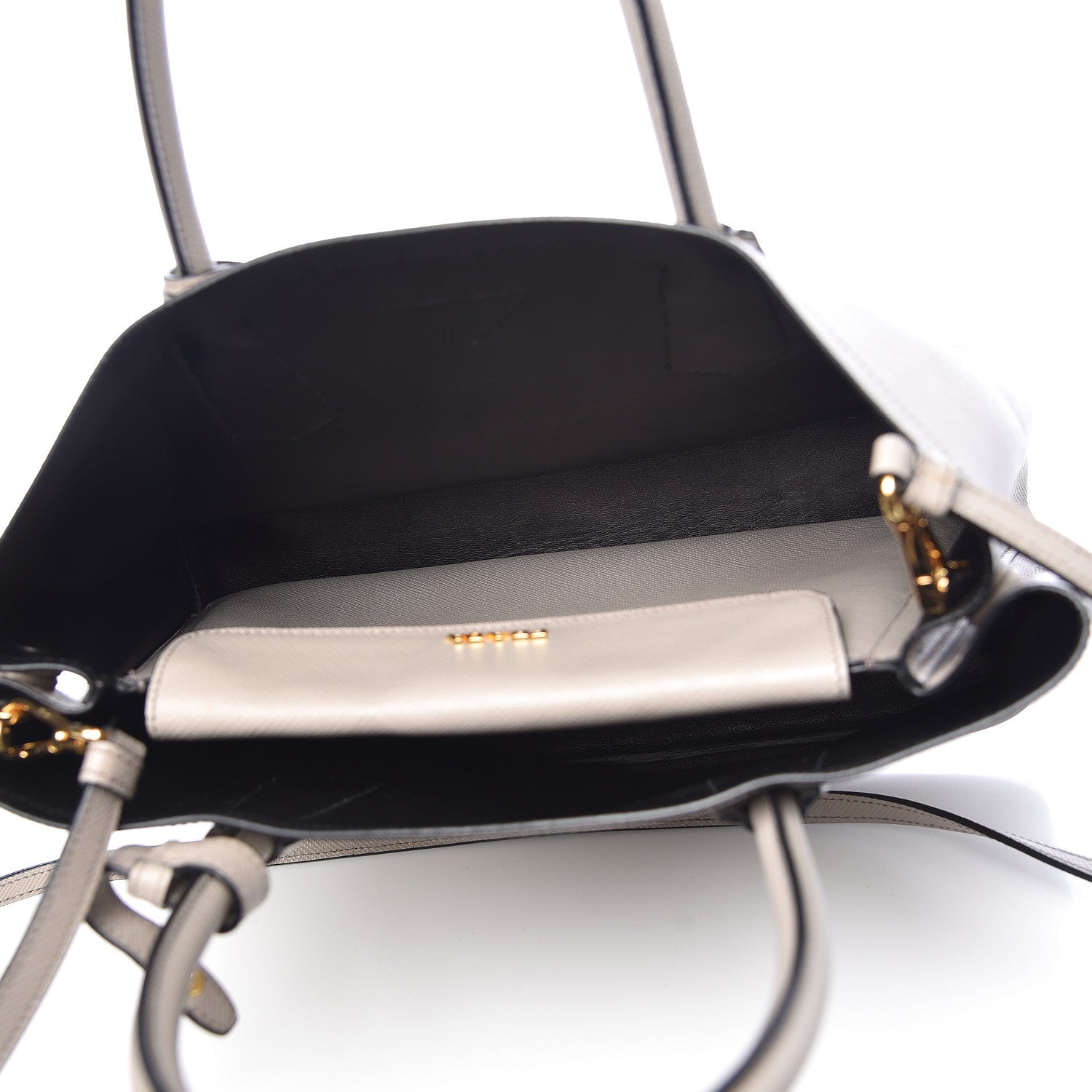 Prada Saffiano Cuir Medium Double Bag Pomice 6 of 14