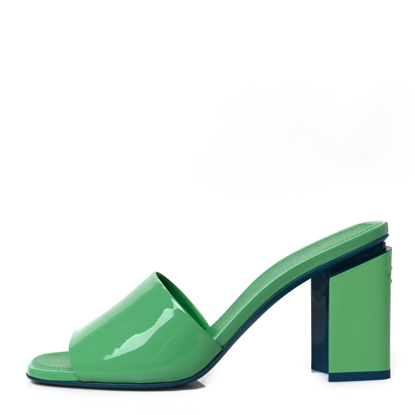 Patent Calfskin Sandals 38 Turquoise