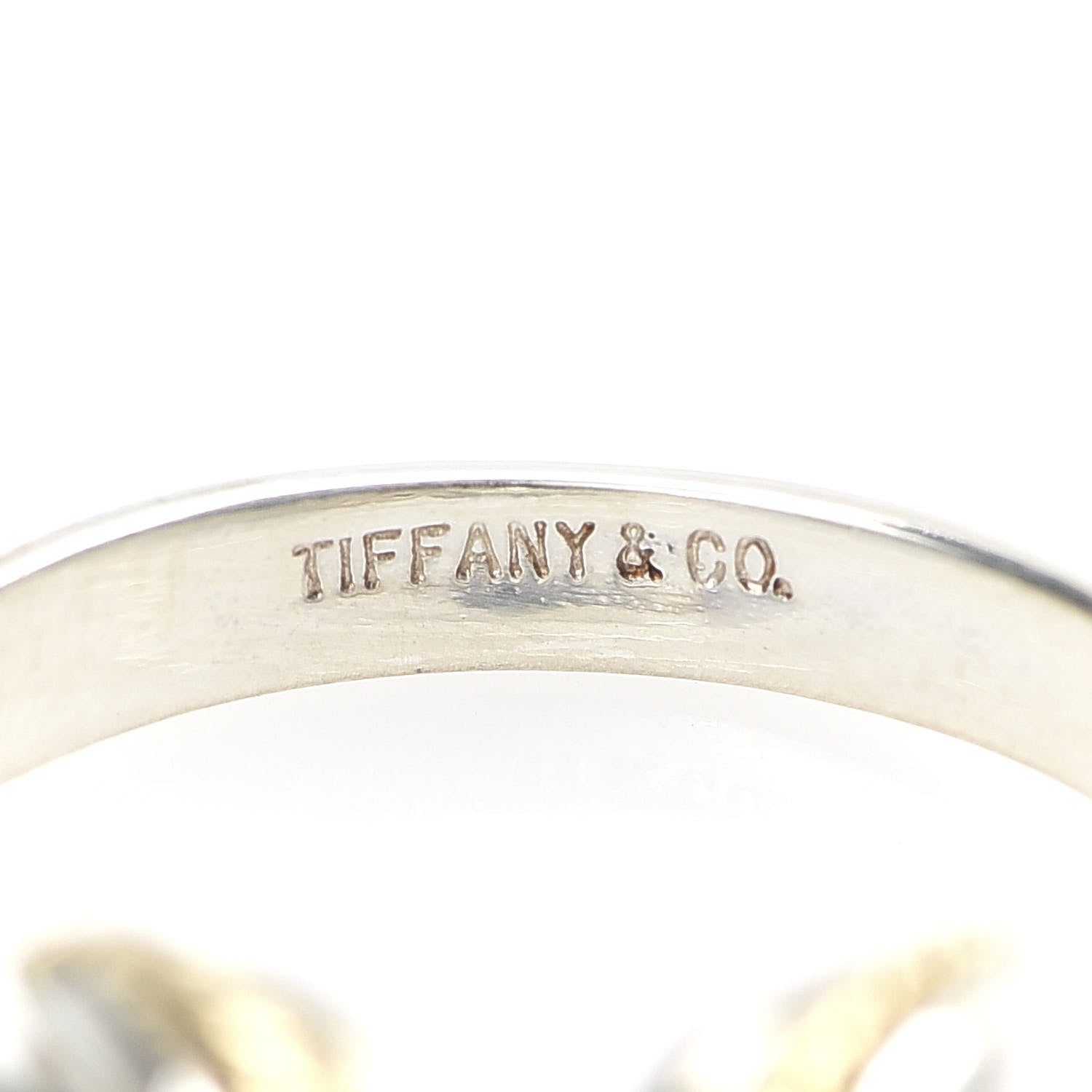 Tiffany Sterling Silver 18K Yellow Gold Signature X Ring 54 7 4 of 6