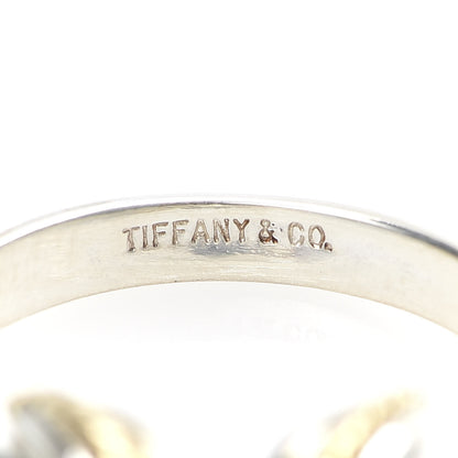 Tiffany Sterling Silver 18K Yellow Gold Signature X Ring 54 7 4 of 6