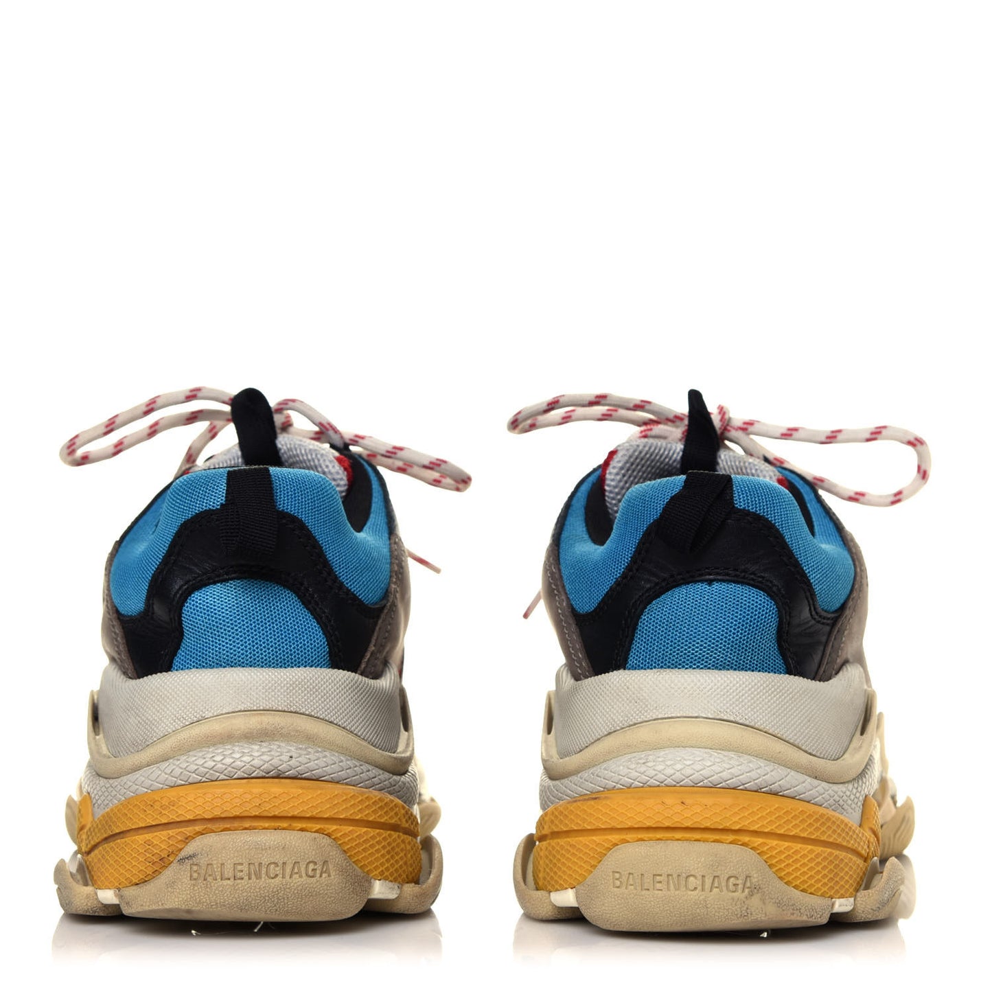 Mesh Nubuck Mens Triple S Sneakers 41 Bleu Gris Rouge