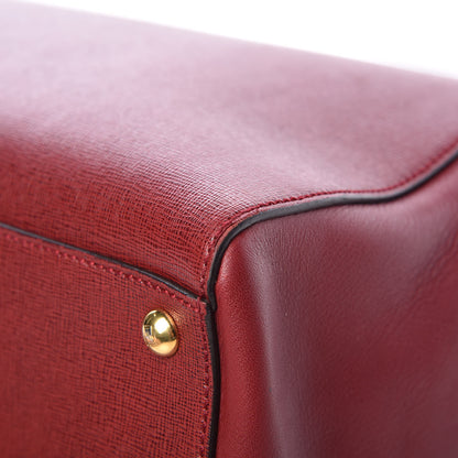 Fendi Vitello Elite Regular 2Jours Tote Rosso Scuro Ciliegia 16 of 18