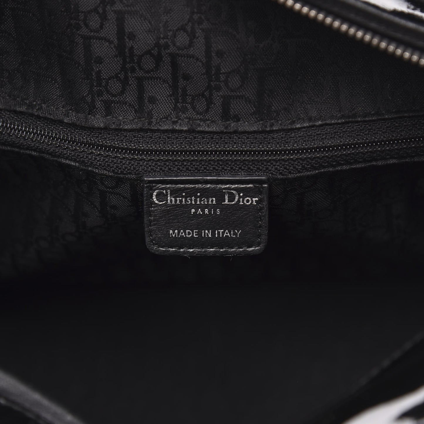 Patent Cannage Stitched Large Lady Dior Black