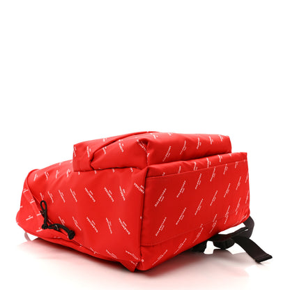 Balenciaga Twill Nylon Allover Logo Print Explorer Backpack Rouge Vermillion White 4 of 9