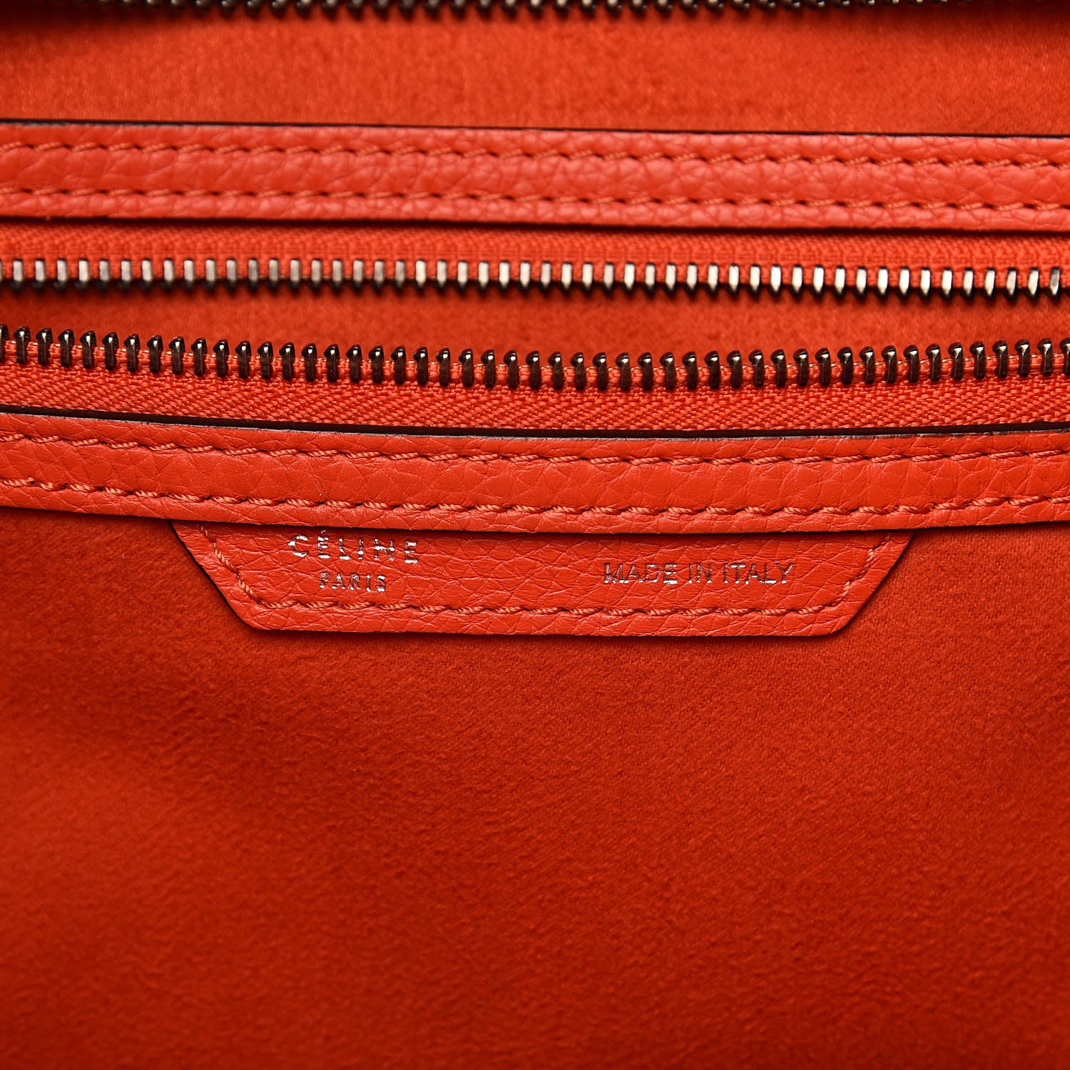 Celine Drummed Calfskin Mini Luggage Coquelicot 6 of 14