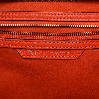 Celine Drummed Calfskin Mini Luggage Coquelicot 6 of 14