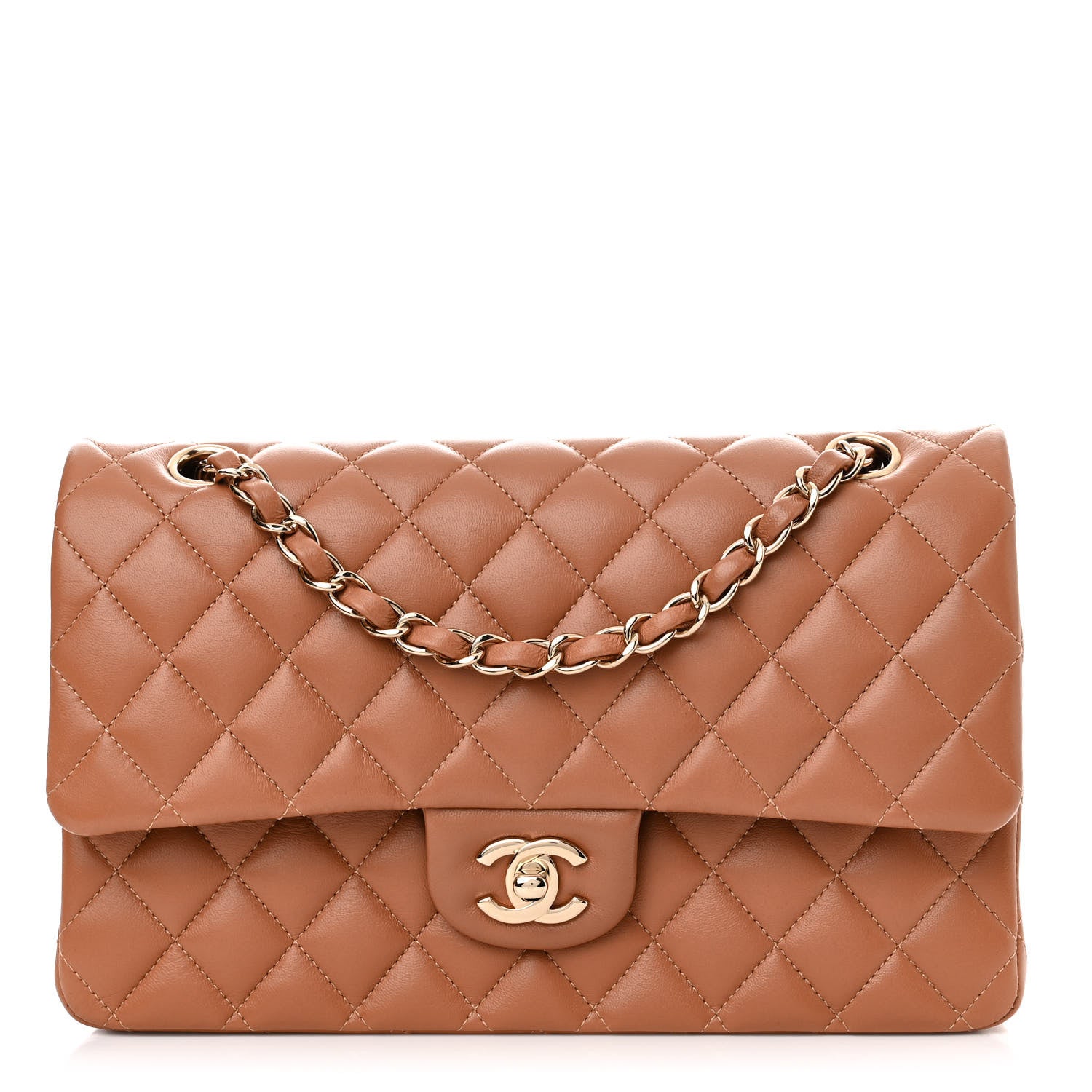 Chanel Lambskin Quilted Medium Double Flap Brown 1 of 11