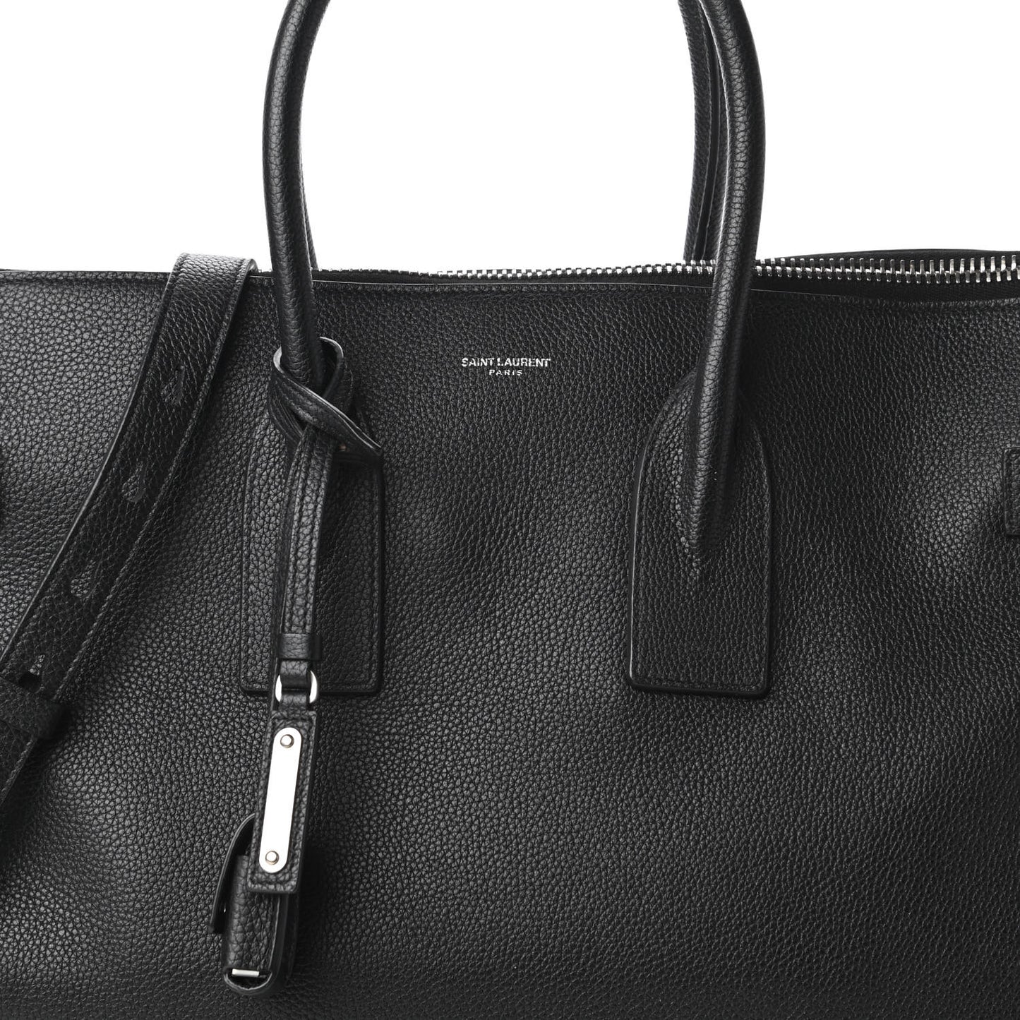 Grained Calfskin Medium Souple Sac De Jour Duffle Black