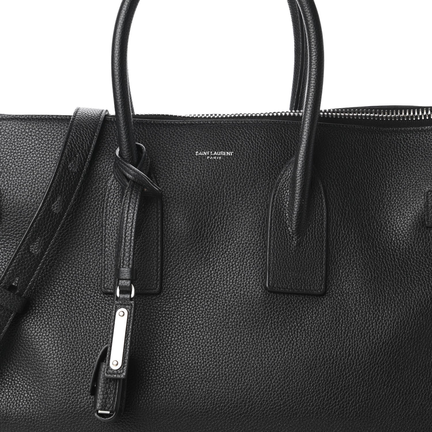 Saint Laurent Grained Calfskin Medium Souple Sac De Jour Duffle Black 11 of 11