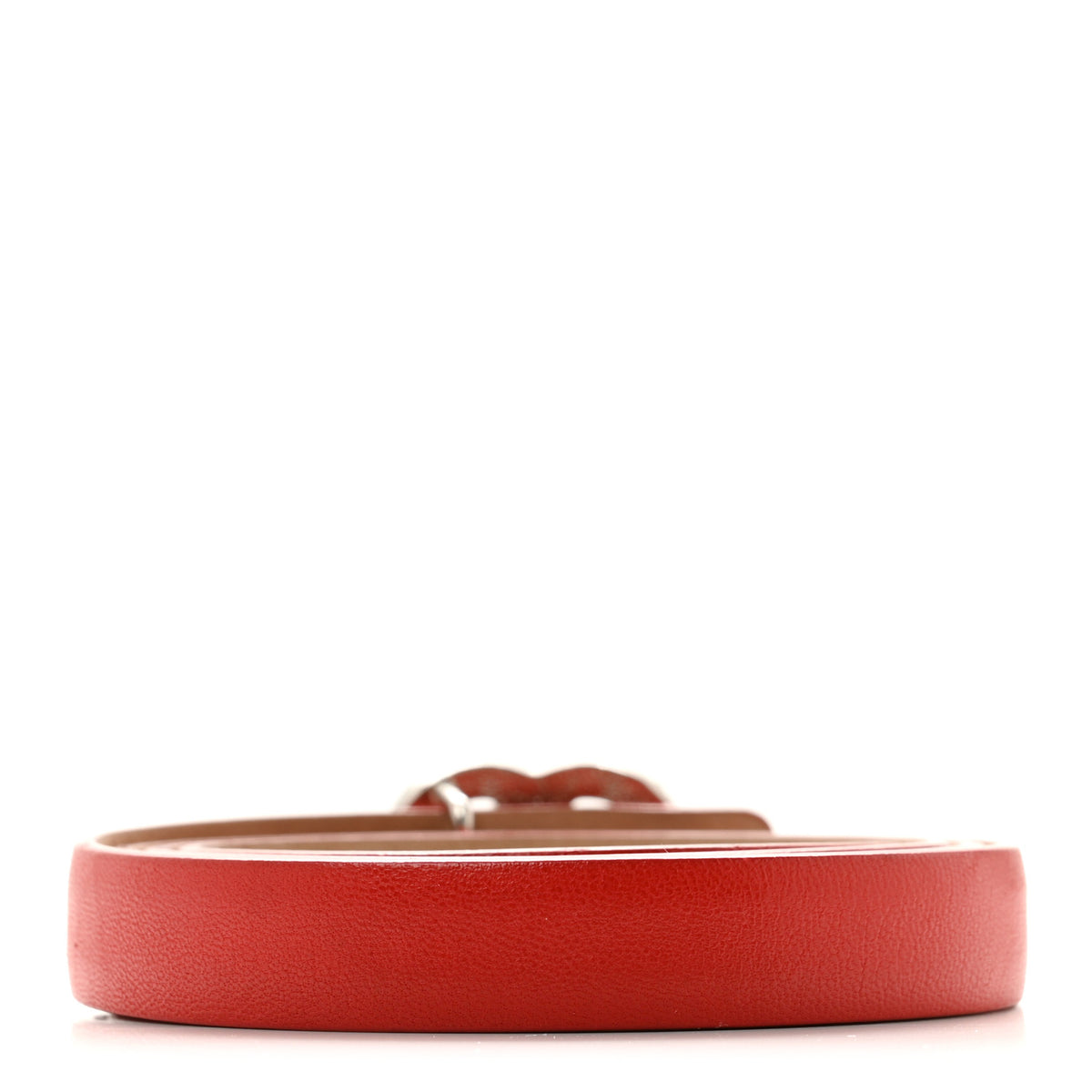 Calfskin Crystal CC Skinny Belt 80 32 Red