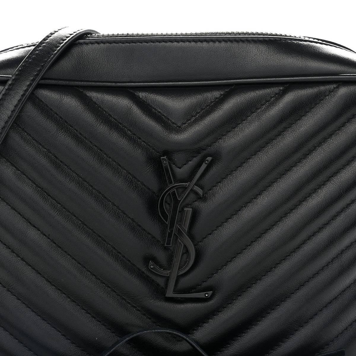 Calfskin Matelasse Monogram Monochrome Lou Camera Bag Black
