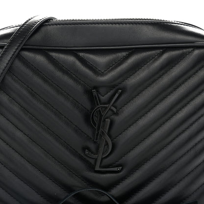 Saint Laurent Calfskin Matelasse Monogram Monochrome Lou Camera Bag Black 8 of 12