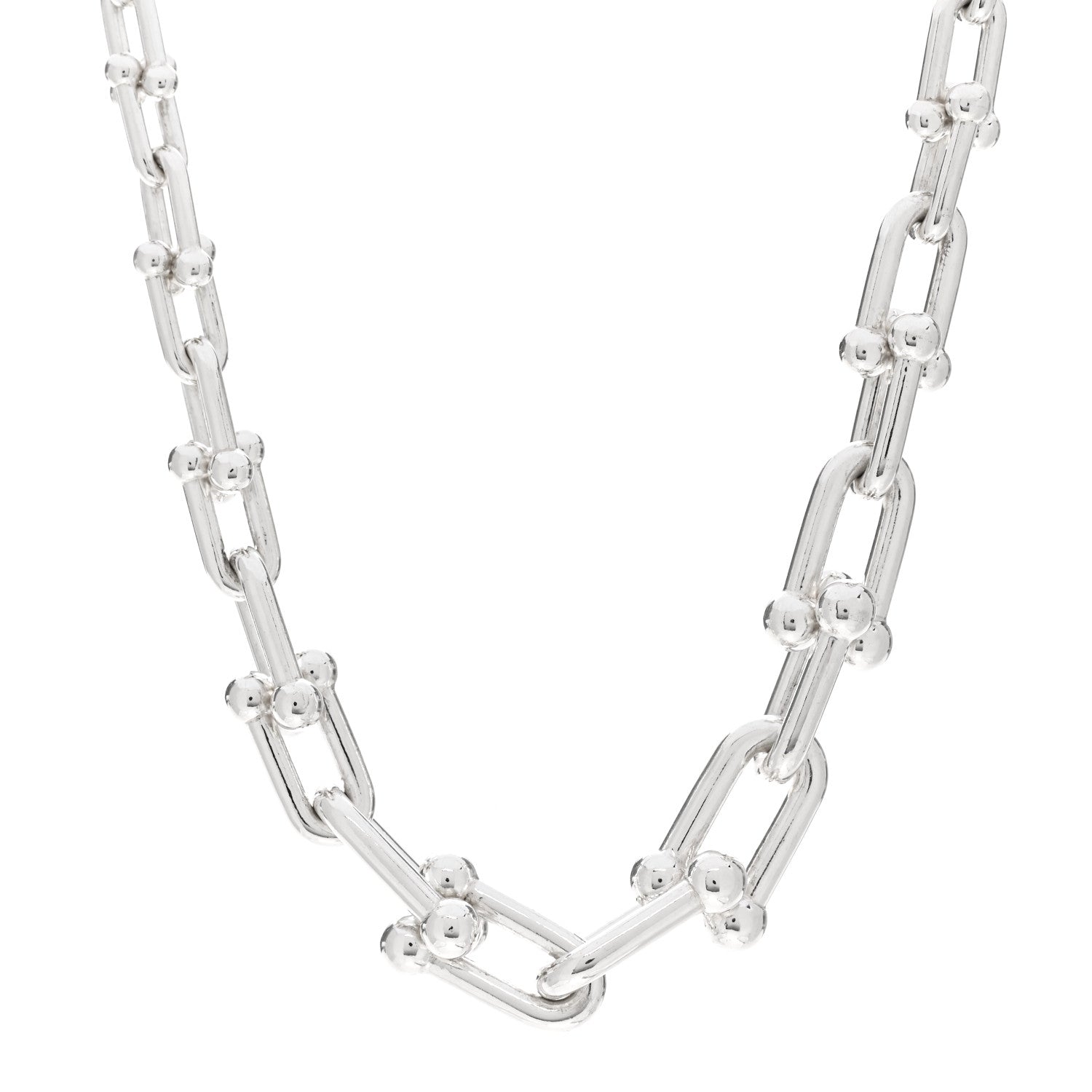 Tiffany Sterling Silver HardWear Graduated Link Necklace 1 of 4