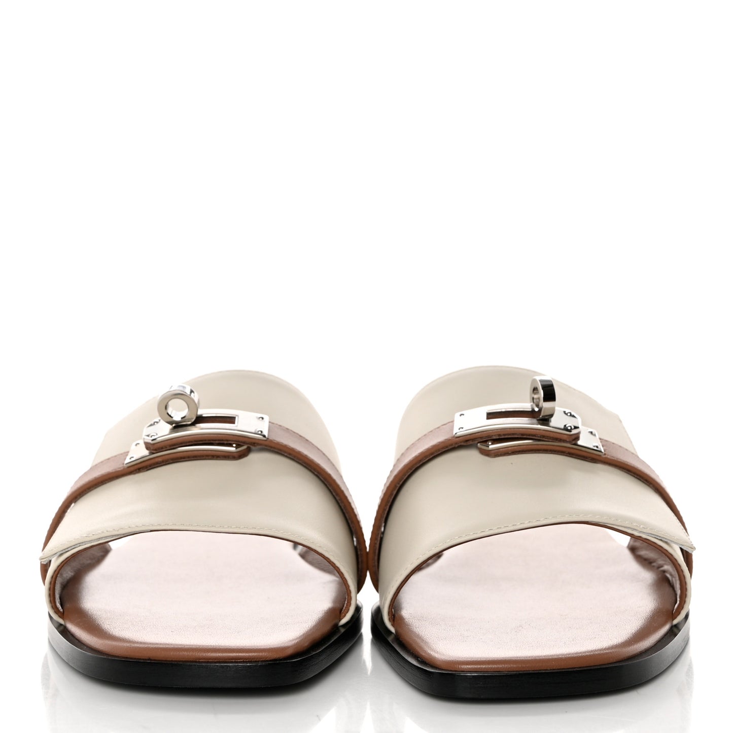 Calfskin Giulia Sandals 40 Beige Glaise Rose Perle