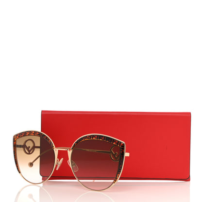 Fendi Metal Acetate F is Fendi FF Cat Eye Sunglasses FF 0290/S Gold 7 of 7