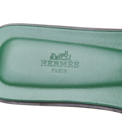 Hermes Epsom Oran Sandals 40.5 Vert Emeraude 7 of 9