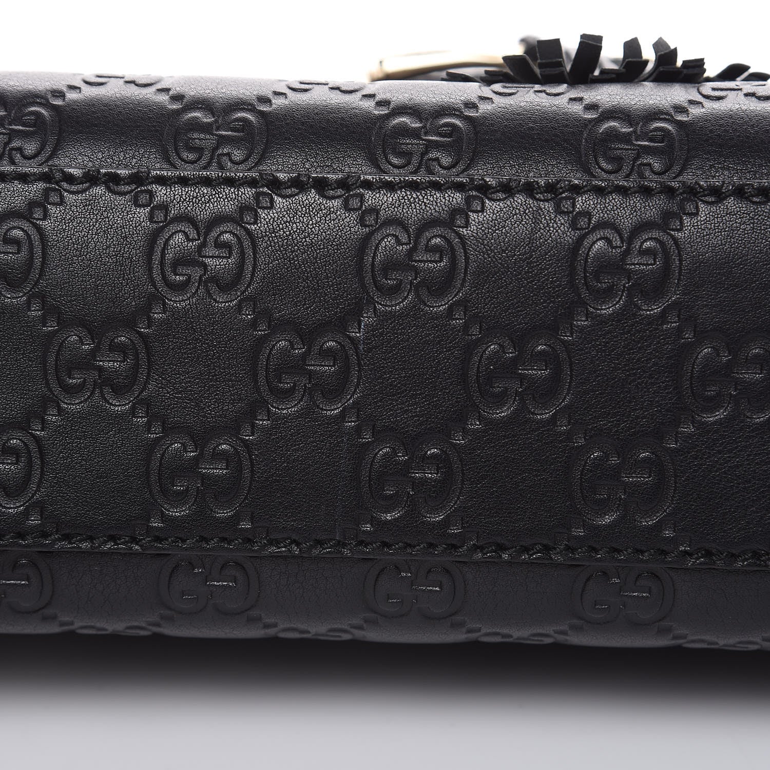 Gucci Guccissima Medium Emily Chain Shoulder Bag Black 10 of 12