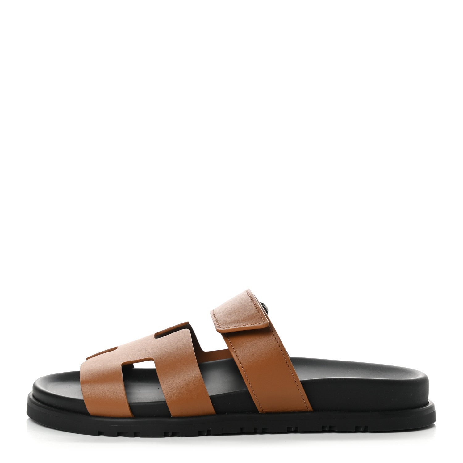Hermes Calfskin Womens Chypre Sandals 38 Gold 1 of 7