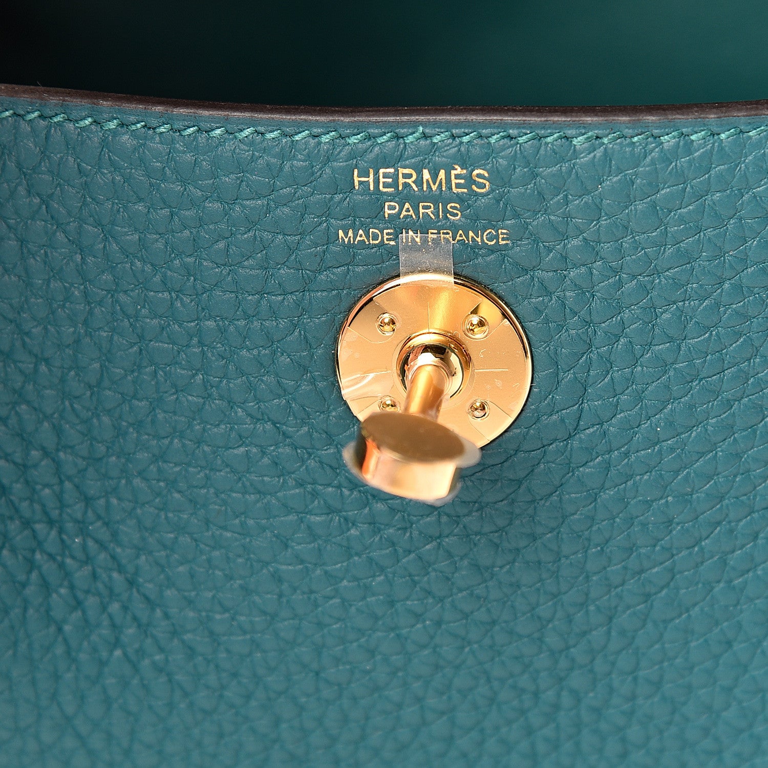 Hermes Taurillon Clemence Mini Lindy 20 Vert Bosphore 5 of 10