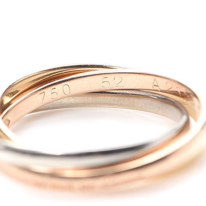 Cartier 18K Pink Yellow White Gold Extra Small Les Must De Trinity Ring 52 6 4 of 5