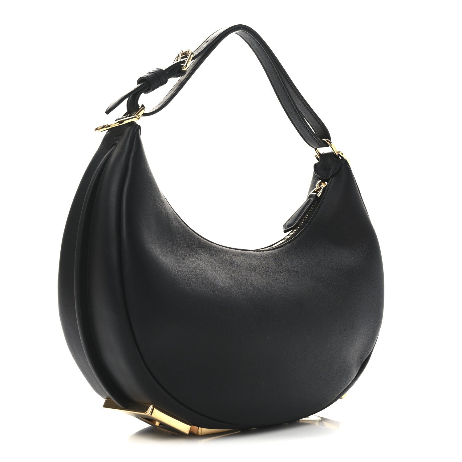 Fendi Vitello Grace Matte Small Fendigraphy Hobo Bag Black 3 of 10