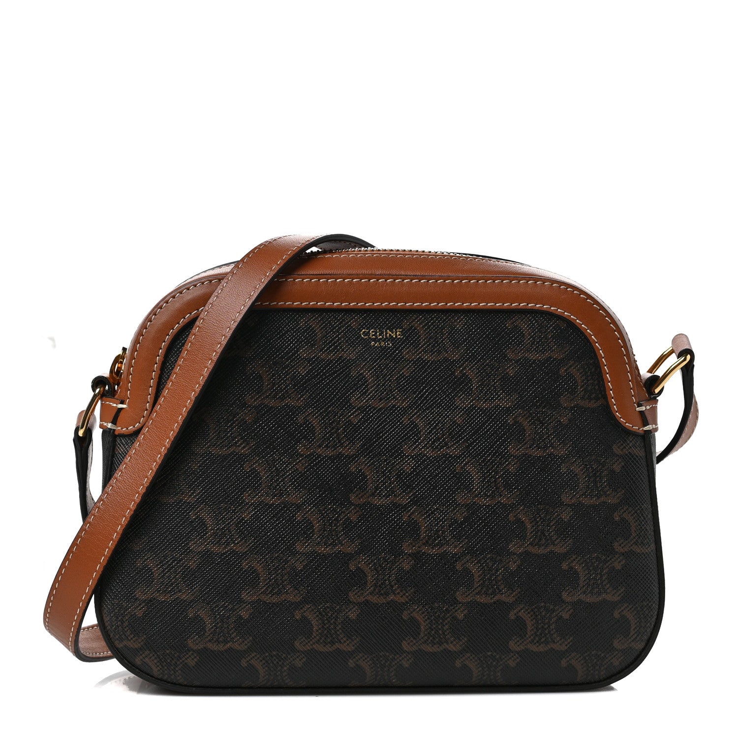 Celine Triomphe Canvas Small Camera Bag Tan 1 of 6
