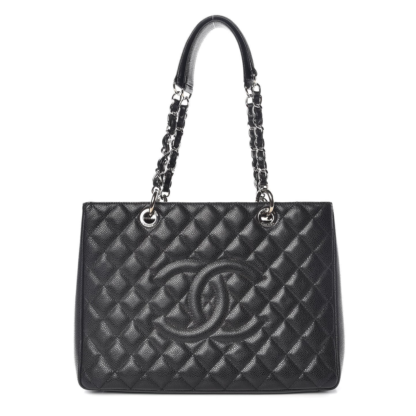 Caviar Quilted Grand Shopping Tote GST Black