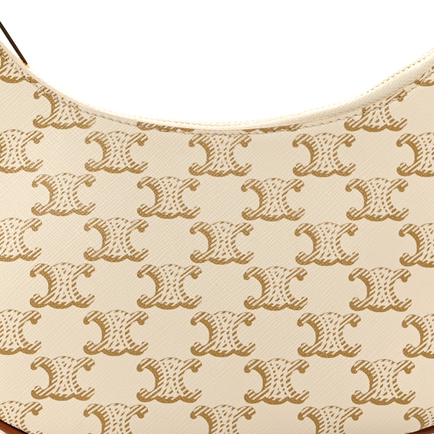 Celine Canvas Calfskin Ava Triomphe Shoulder Bag White 8 of 10