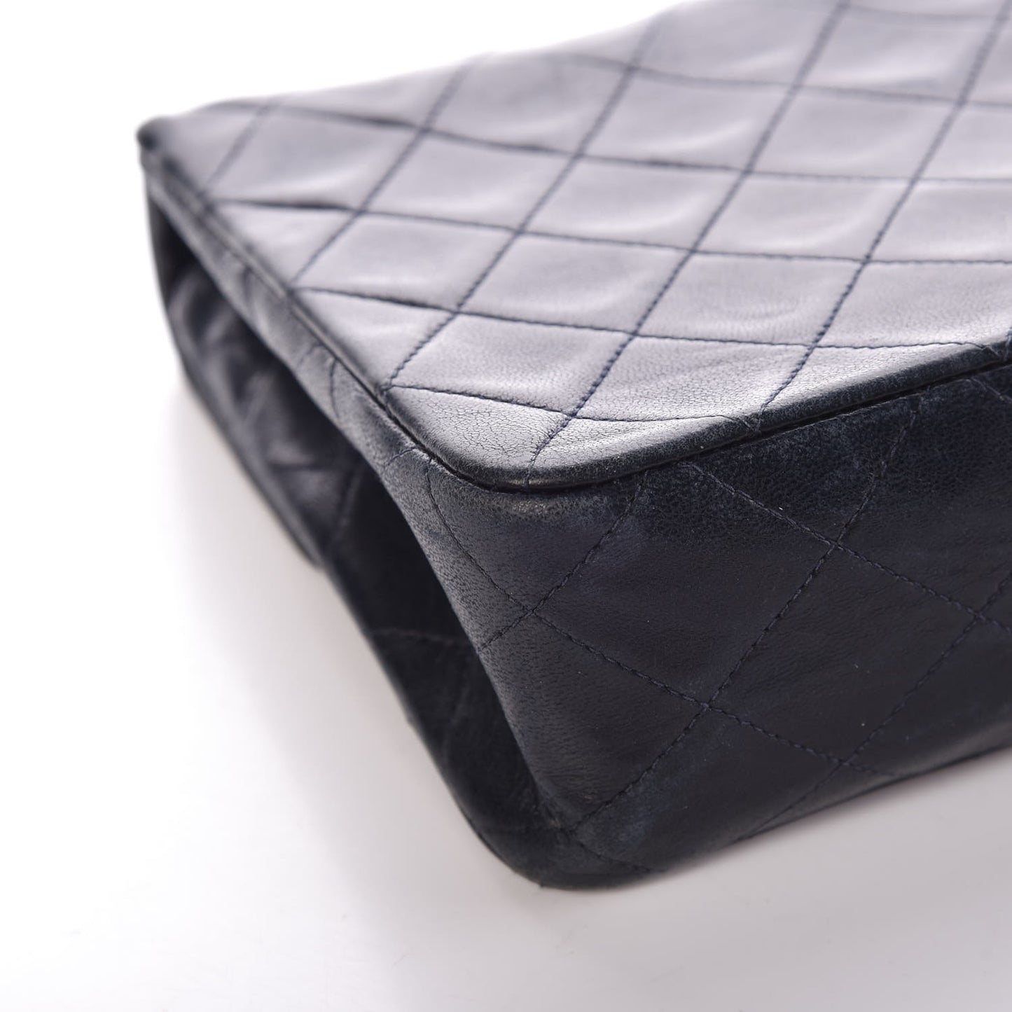 Lambskin Quilted Mini Square Flap Bag Navy