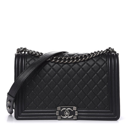 Chanel Grained Calfskin Quilted New Medium Boy Flap Black 1 of 14