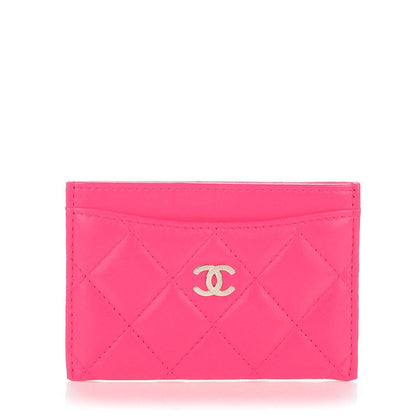 Chanel Lambskin Quilted Card Holder Fuchsia 1 of 8
