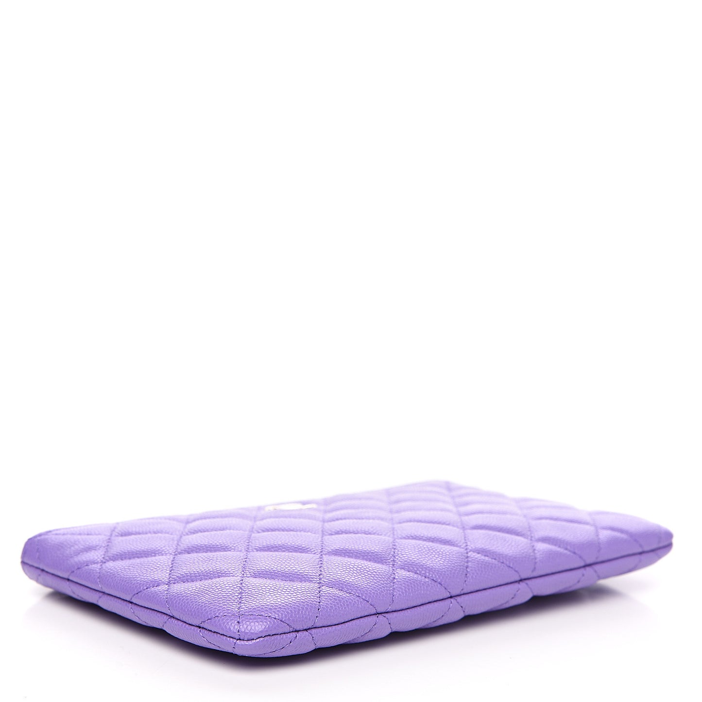 Caviar Quilted Small Zipped Pouch Purple