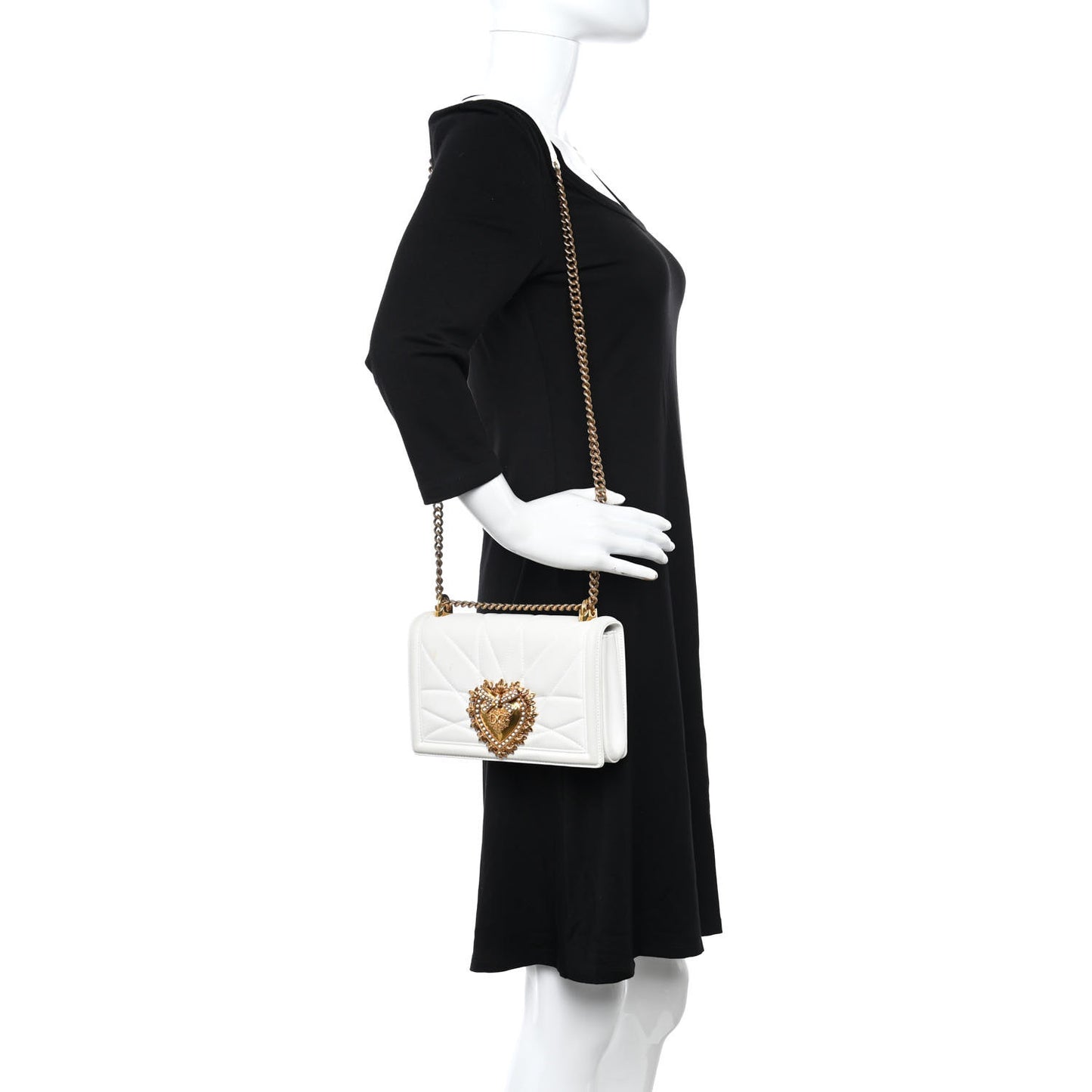 Calfskin Mini Devotion Crossbody Bag White