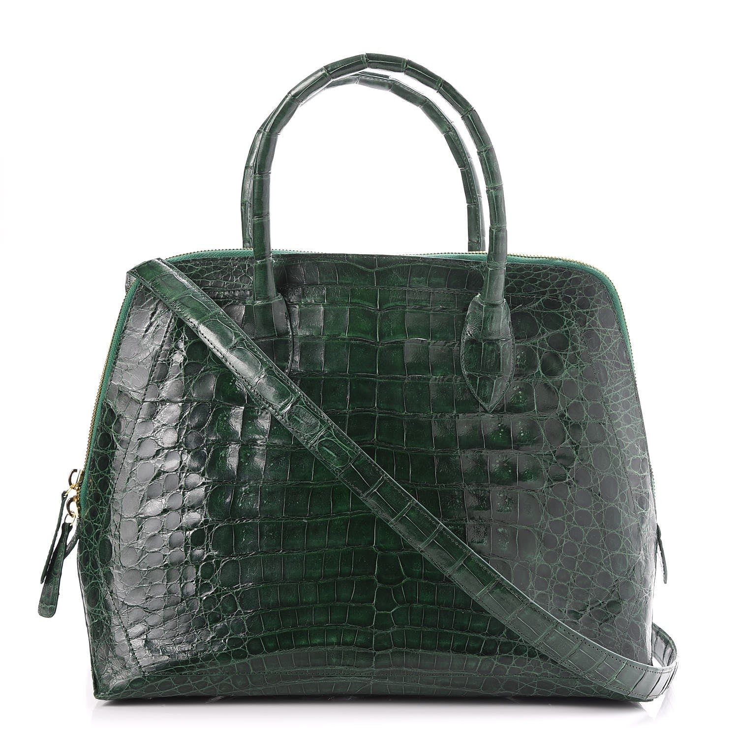 Nancy Gonzalez Crocodile Top Handle Tote Green 1 of 7
